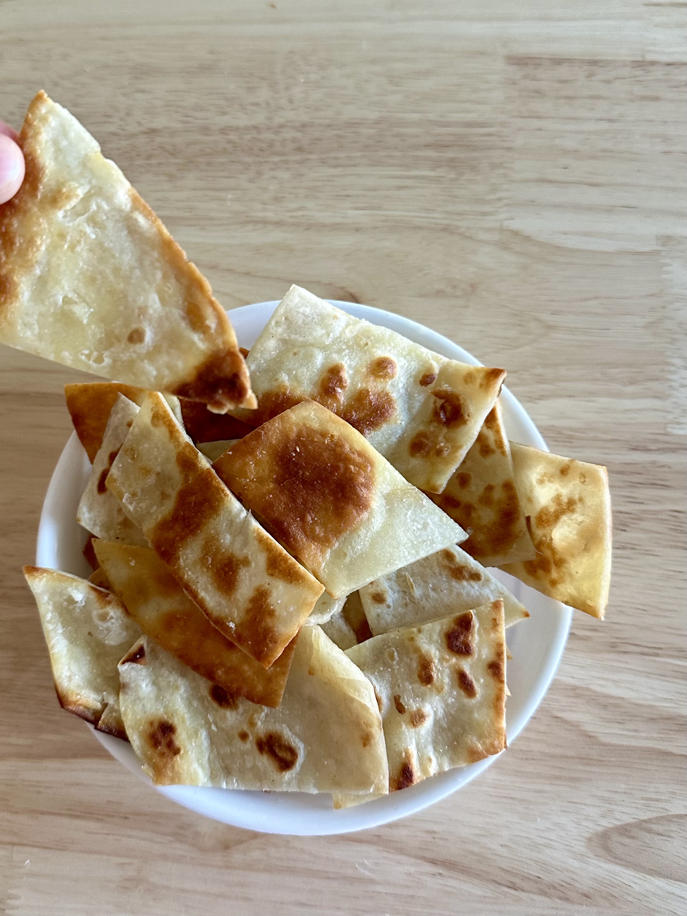 Homemade crispy tortilla strips
